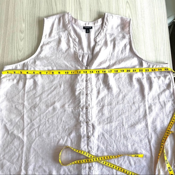 LIKE NEW! TORRID HARPER - LILAC PURPLE GAUZE BUTTON FRONT TUNIC TANK SIZE 3X - Picture 8 of 9